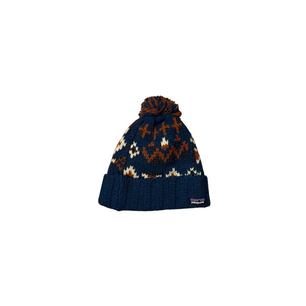 Patagonia Blue and Brown Knit Beanie